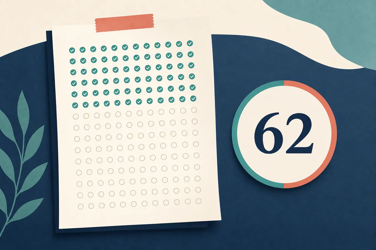62 Rice Purity score meaning guide with a checklist illustration